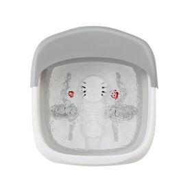 Household Foldable Foot Soaking Tub W/ Massager (Color: GRAY, Type: Health Care)